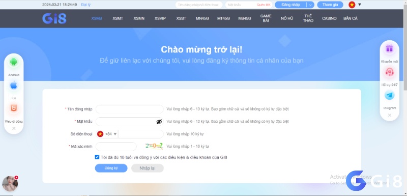 Cách đăng kí tài khoản tại Gi8 đơn giản và nhanh chóng