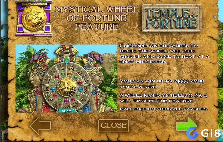 Tính năng Mystical Wheel of Fortune đem đến hệ số nhân hấp dẫn lên tới 1000x